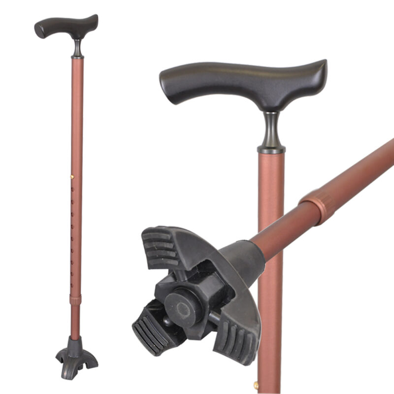 可以站立的手杖 | 三爪橡膠腳墊 | 磨砂霧咖啡棕【1021.042.BR】 可以站立的手杖