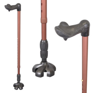 右手專用-有避震器的手杖 | 塑膠握把符合人體工學 |  拐杖避震腳墊 | 磨砂霧咖啡棕【1021.201.BRN】 人體工學握把拐杖避震腳墊