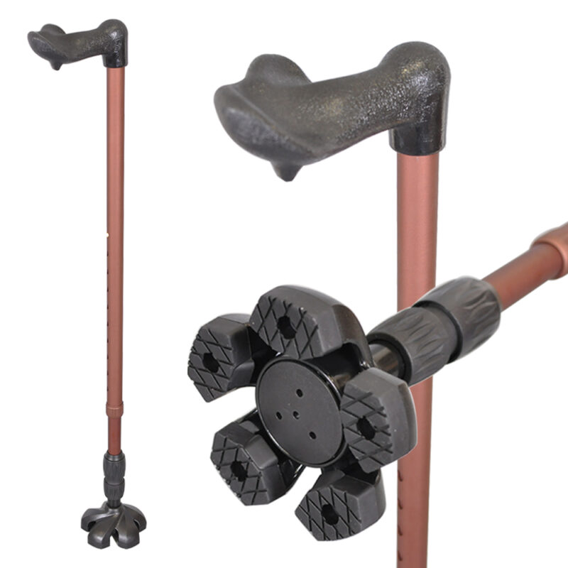 右手專用-有避震器的手杖 | 塑膠握把符合人體工學 |  拐杖避震腳墊 | 磨砂霧咖啡棕【1021.201.BRN】 拐杖避震腳墊