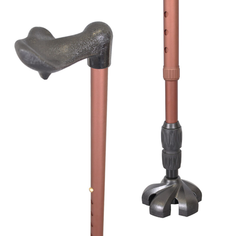 右手專用-有避震器的手杖 | 塑膠握把符合人體工學 |  拐杖避震腳墊 | 磨砂霧咖啡棕【1021.201.BRN】 拐杖避震腳墊