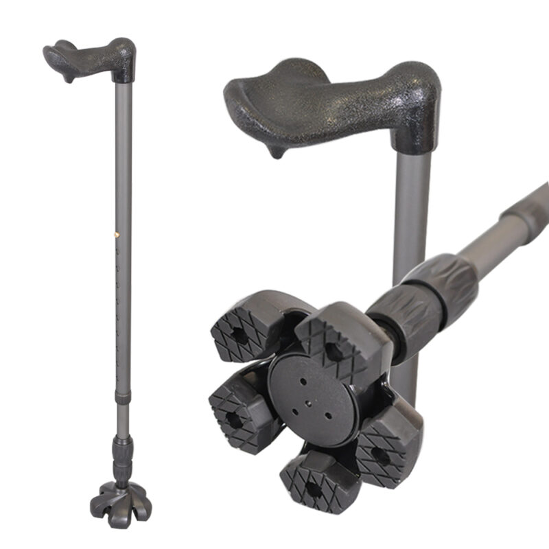 右手專用-不倒拐杖 | 人體工學手杖 |  萬向避震器腳墊 | 磨砂霧高級灰【1021.201.GRN】 不倒拐杖