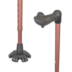 右手人體工學站立拐杖 | 六爪橡膠腳墊 | 磨砂霧咖啡棕【1021.212.BR】 六爪橡膠腳墊