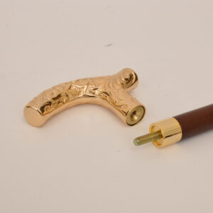 鍍金大花木紳士手杖|實木拐杖|個性化手杖|霧核桃色