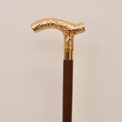 鍍金大花木紳士手杖|實木拐杖|個性化手杖|霧核桃色