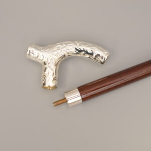 鍍純銀Fritz大花木紳士手杖|實木拐杖|個性化手杖|台灣製造【1023.003.S】 Fritz大花木紳士手杖咖啡色