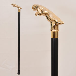 鍍金獵豹權杖手杖|紳士杖|動物造型手杖|登山杖|拐杖|台灣製造【1023.004.G】 鍍金獵豹權杖手杖暗黑色