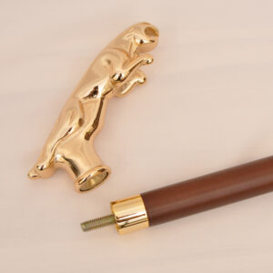 鍍金獵豹權杖手杖|紳士杖|動物造型手杖|登山杖|拐杖|台灣製造【1023.004.G】 鍍金獵豹權杖手杖|紳士杖|動物造型手杖|登山杖|拐杖|霧咖啡色