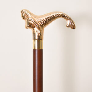 鍍金美人魚木製手杖|歐洲貴族權杖|造型手杖|表演道具